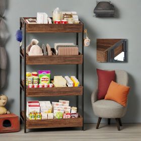 4-Tier Retail Display Shelf, Tall Snack Rack, Concession Chip Stand with Storage Shelves, Store Display Shelving Organizer 4-Tier Retail Display Shelf, Tall Snack Rack, Concession Chip Stand with Storage Shelves, Store Display Shelving Organizer